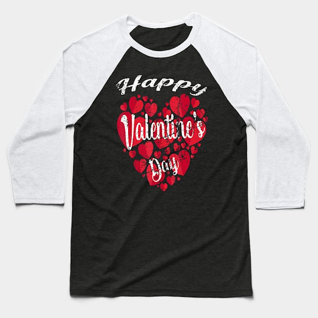 Happy Valentines Day 2022 Couples Matching Red Hearts Baseball T-Shirt by vulanstore
